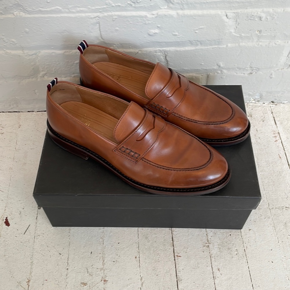 J.Crew Goodyear welted penny loafers in tan leather, 11D